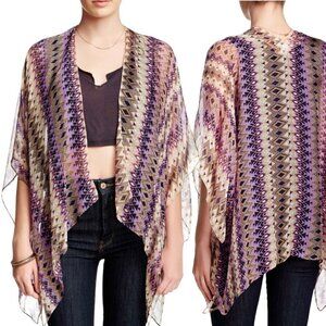 NWOT Anthropologie Subtle Luxury 100% Silk Kimono Beach Cover-Up One Size